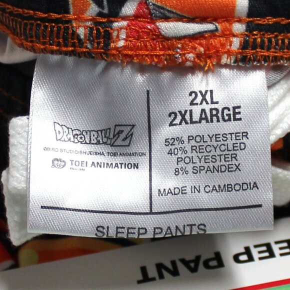 Men's New With Tags 2XL 44 - 46 Dragonball Z Graphic Sleep Pants With Pockets - Picture 7 of 8